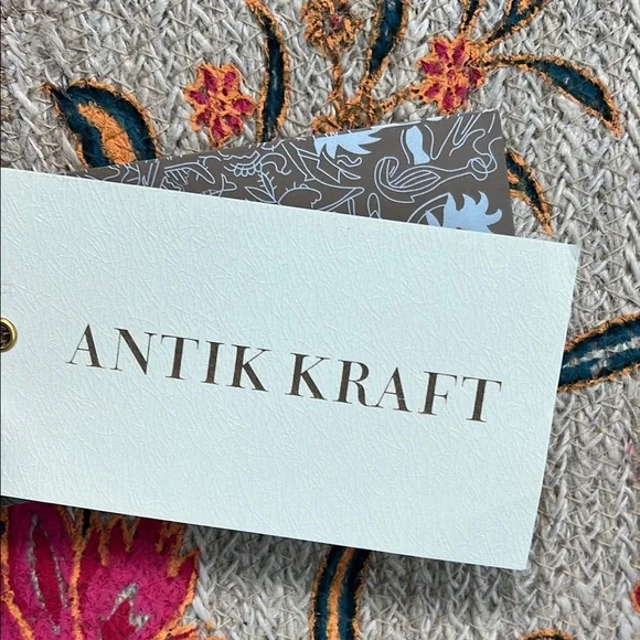 Antik Kraft Tan Floral 🌺 Shoulder Bag | 100% Jute | Magnetic Closure ✨ - Picture 3 of 11